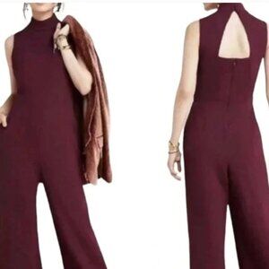 [SOLD] LAST CHANCE Eva Franco Charley Mock Neck Jumpsuit Maroon